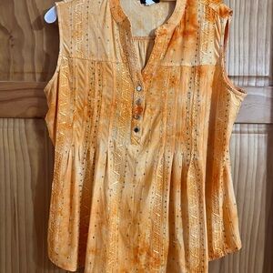 Cocomo Orange Embellished Sleeveless Tunic